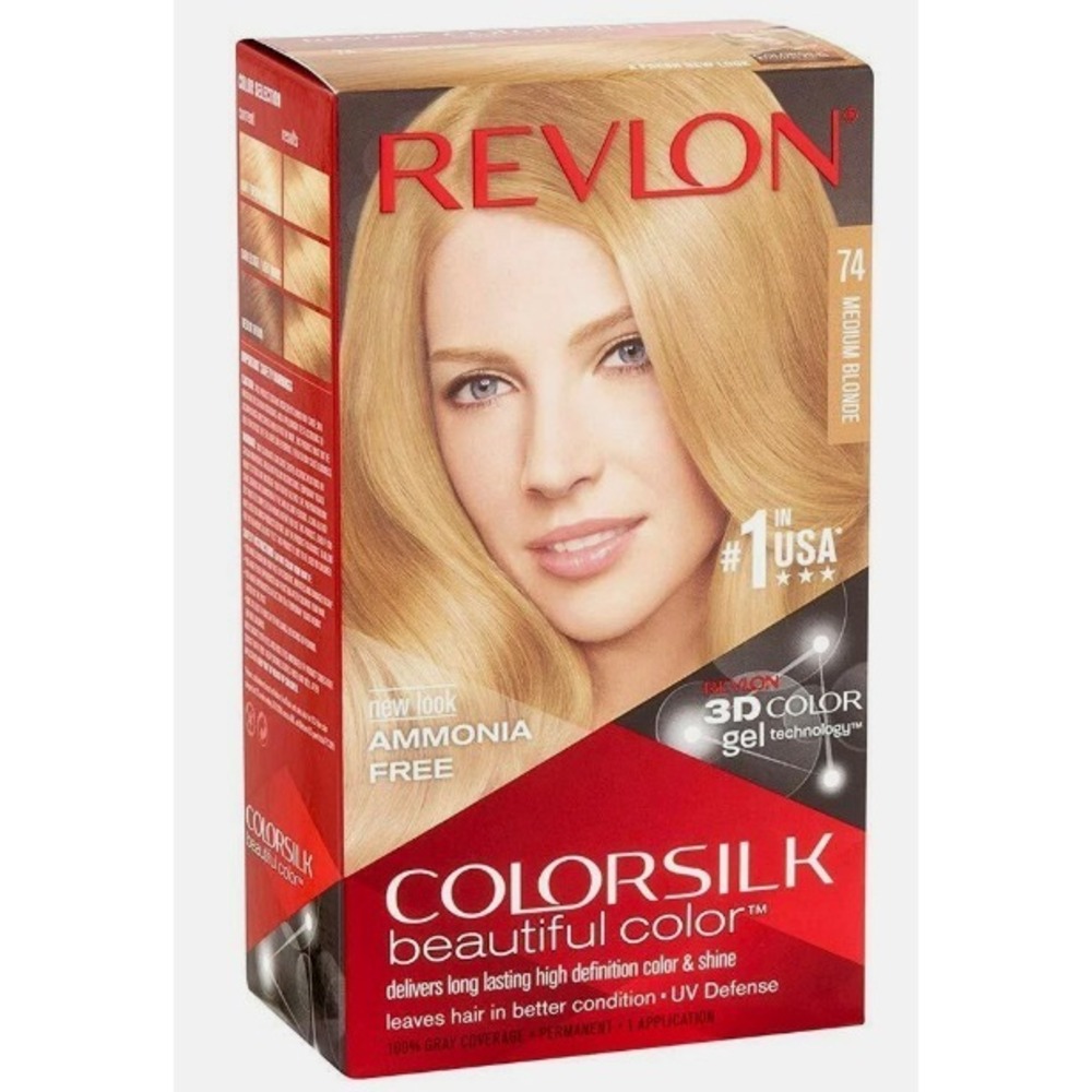 Pack 12 REVLON ColorSilk Permanent Hair Color 74 Medium Blonde Long-Lasting New